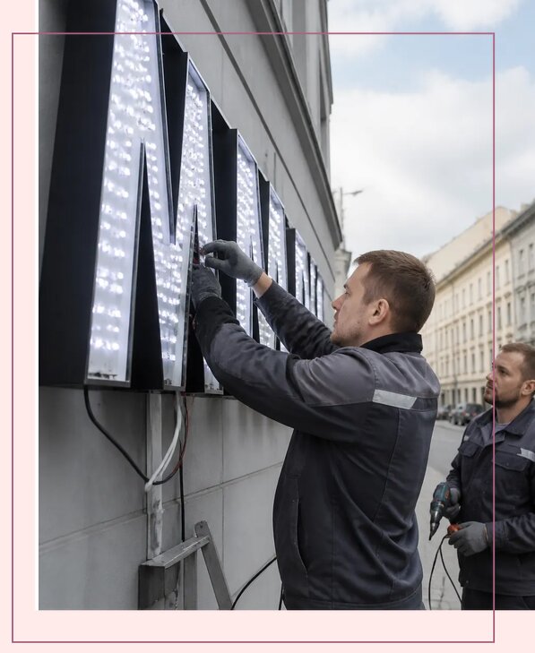 Изготовление и монтаж светодиодных LED вывесок в Астрахани