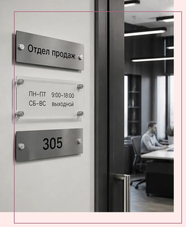 Офисные таблички на дверь в Астрахани по цене от 5035 р. | Аванза-Стр